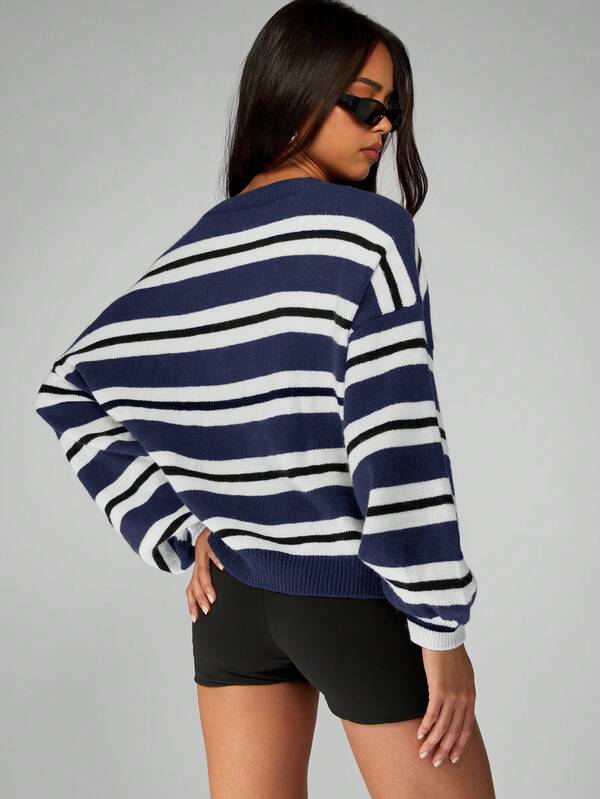 Missguided MISSGUIDED Oversized Striped Boxy Knit Jumper