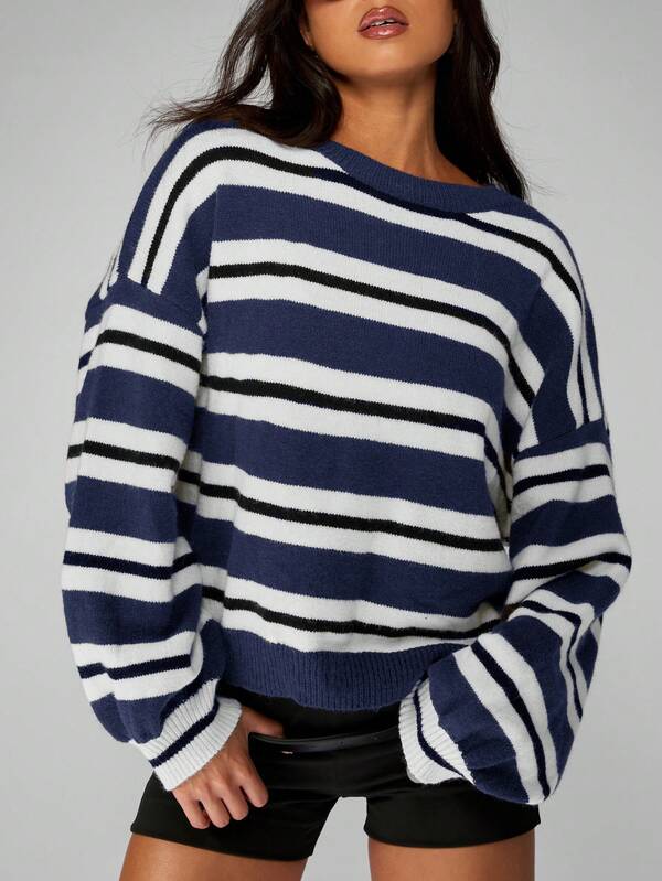 Missguided MISSGUIDED Oversized Striped Boxy Knit Jumper