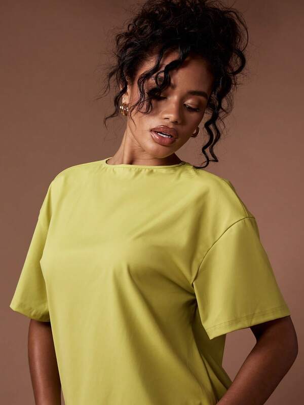 Missguided MISSGUIDED Oversized T-Shirt Open Back Mini Dress Tie Back Feature