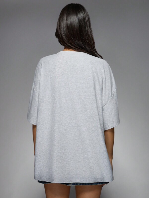 Missguided MISSGUIDED Oversized T-Shirt With Applique Graphic Unisex