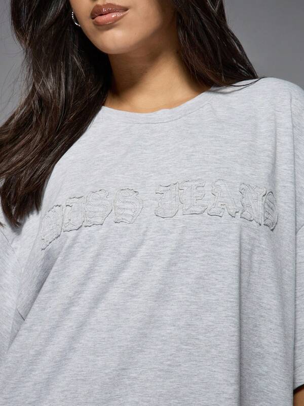 Missguided MISSGUIDED Oversized T-Shirt With Applique Graphic Unisex