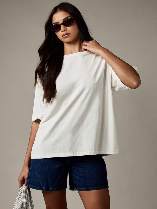 Missguided MISSGUIDED Oversized T-Shirt With Back Message Print