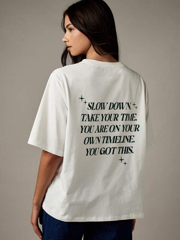 Missguided MISSGUIDED Oversized T-Shirt With Back Message Print
