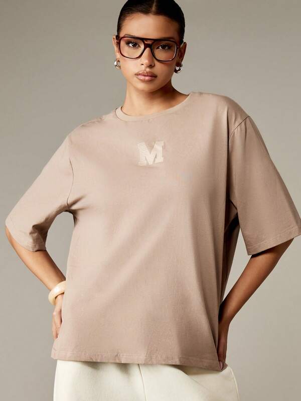 Missguided MISSGUIDED Oversized T-Shirt With Michigan Varsity Logo