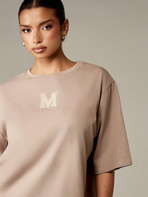 Missguided MISSGUIDED Oversized T-Shirt With Michigan Varsity Logo