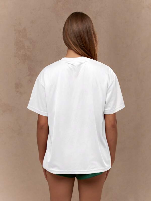 Missguided MISSGUIDED Oversized Varsity Football T-Shirt With Star Print