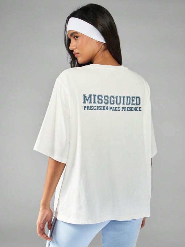 Missguided MISSGUIDED Oversized Vintage Style T-Shirt With NYC Print And Student Number