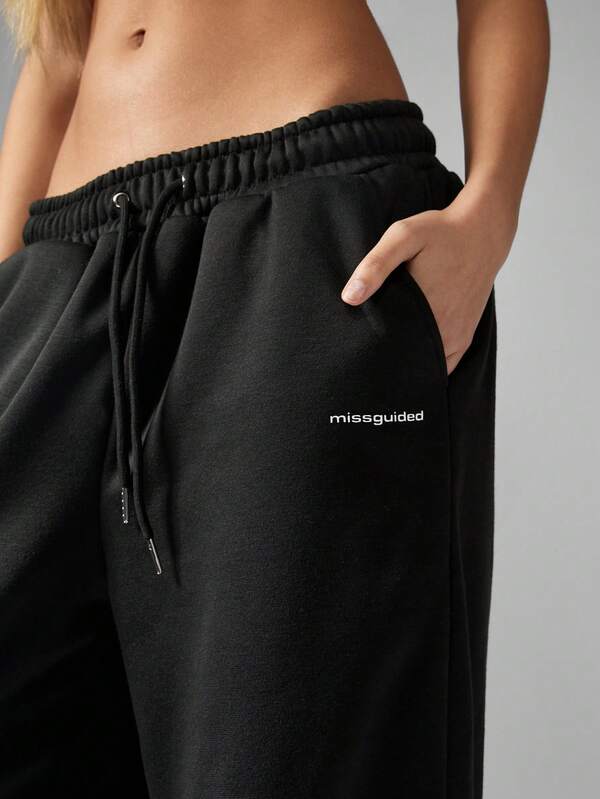 Missguided MISSGUIDED Oversized Wide Leg Jogger Pants Comfort Stretch