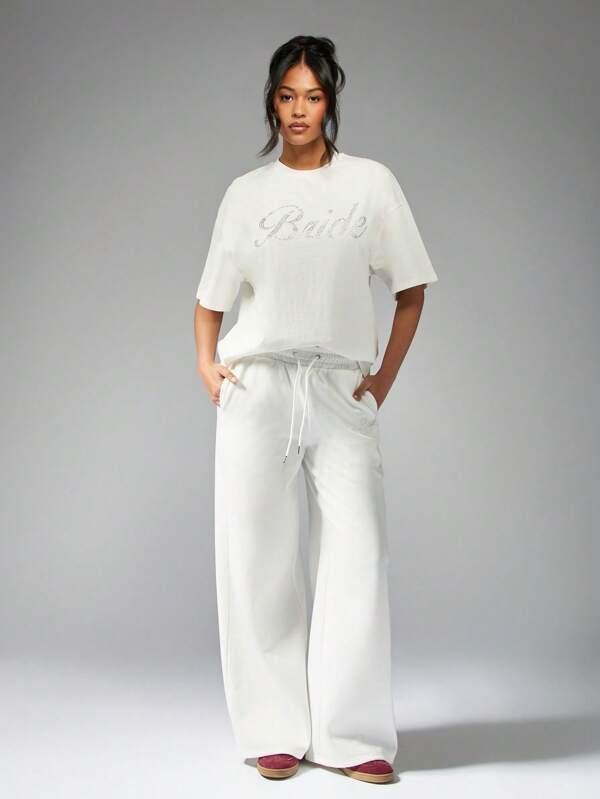 Missguided MISSGUIDED Oversized Wide Leg Jogger Sweatpants With Pockets