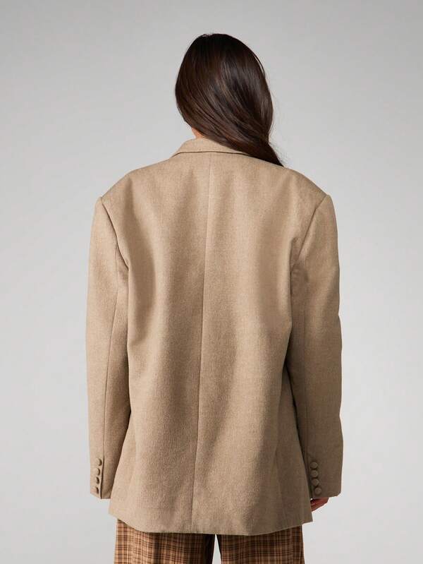 Missguided MISSGUIDED Oversized Wool Boxy Blazer With Lapel
