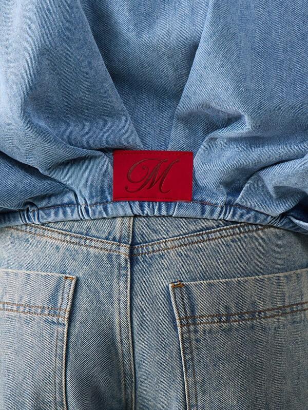 Missguided MISSGUIDED Oversized Zip Front Denim Jacket