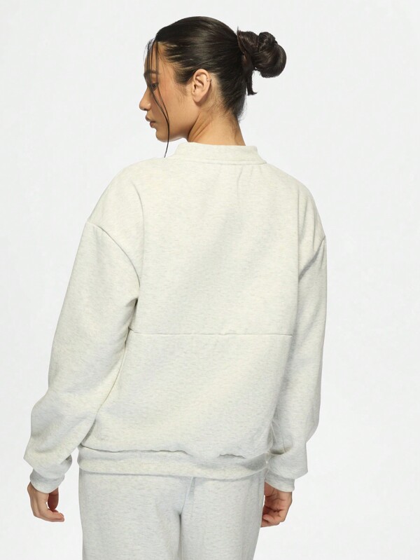 Missguided MISSGUIDED Oversized Zip Through Bomber Sweatshirt