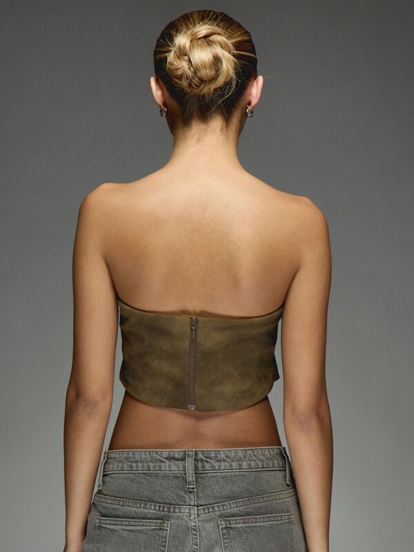 Missguided MISSGUIDED Paneled Strapless Bandeau Top