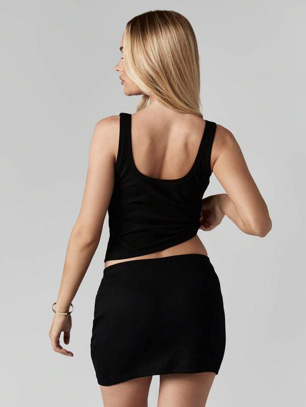 Missguided MISSGUIDED Pearl Trim Sleeveless Tank Top