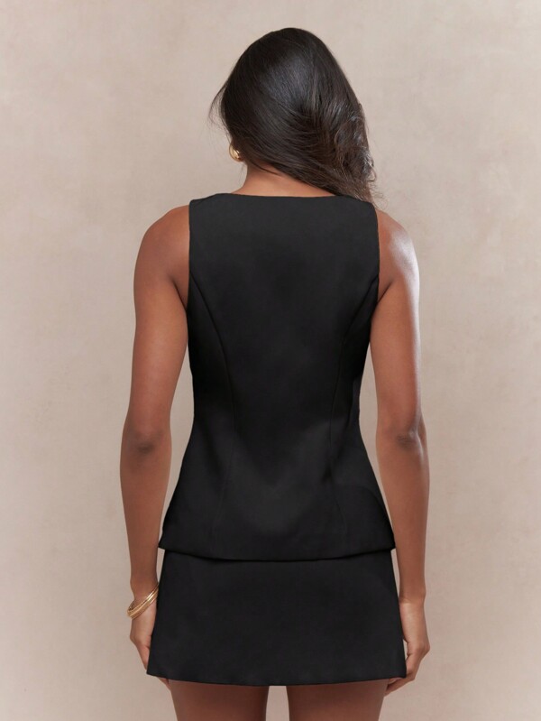 Missguided MISSGUIDED Peplum Style Two Piece Outfit With Button Front Detail