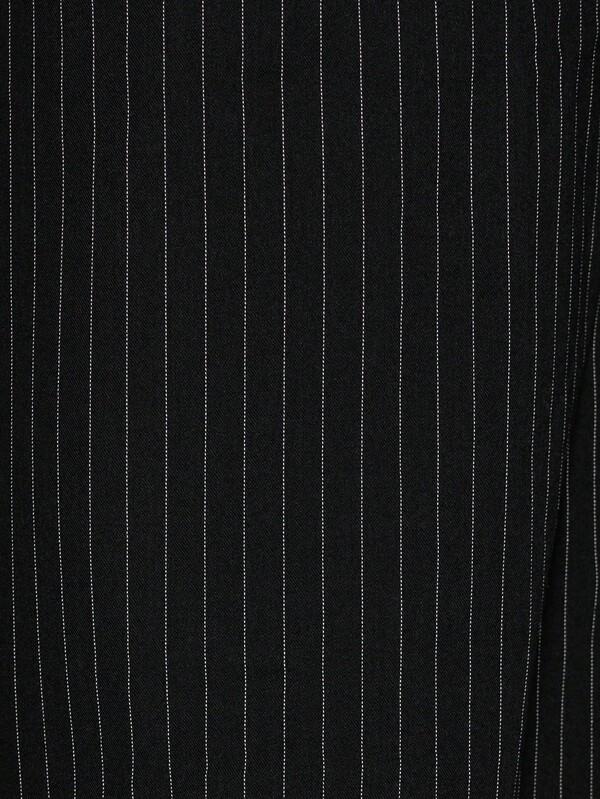 Missguided MISSGUIDED Pinstripe Long Sleeve Ruched Blouse Wide Leg Pants Two-Piece Outfits