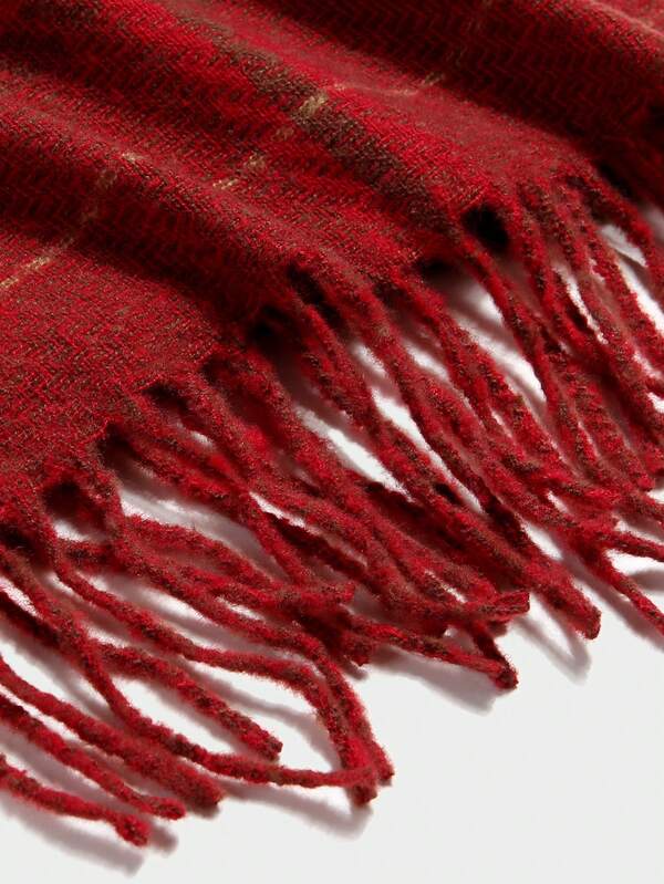 Missguided MISSGUIDED Plaid Scarf With Fringe Tassels