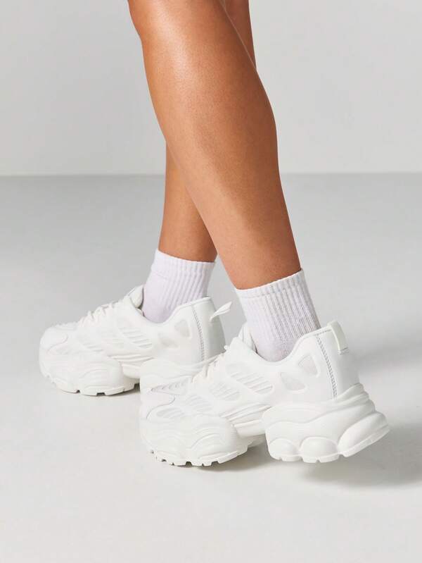Missguided MISSGUIDED Platform Wedge Sneakers With Lace Up