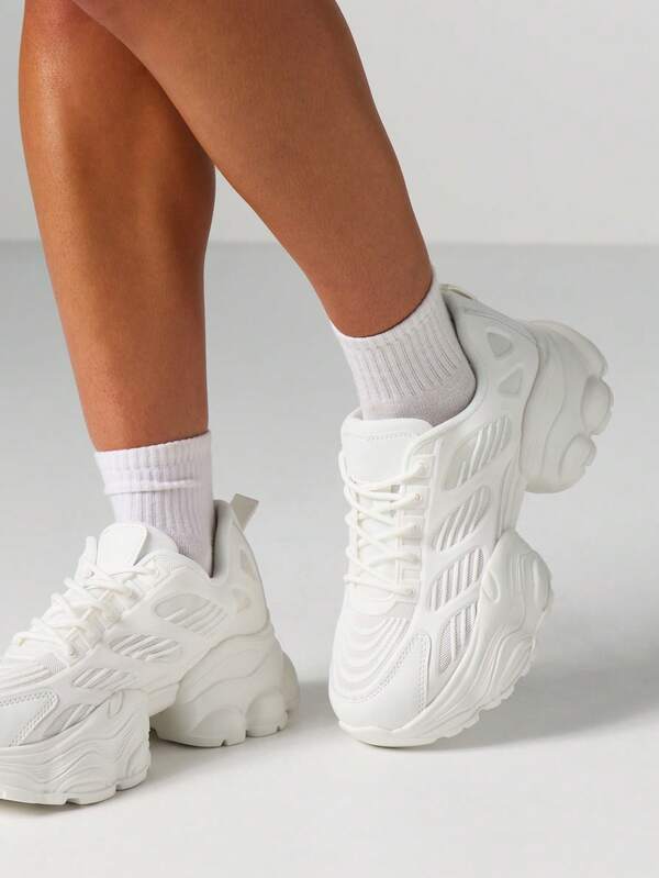 Missguided MISSGUIDED Platform Wedge Sneakers With Lace Up