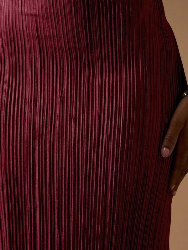 Missguided MISSGUIDED Pleated Maxi Dress With Ruched Bust And Tie Straps