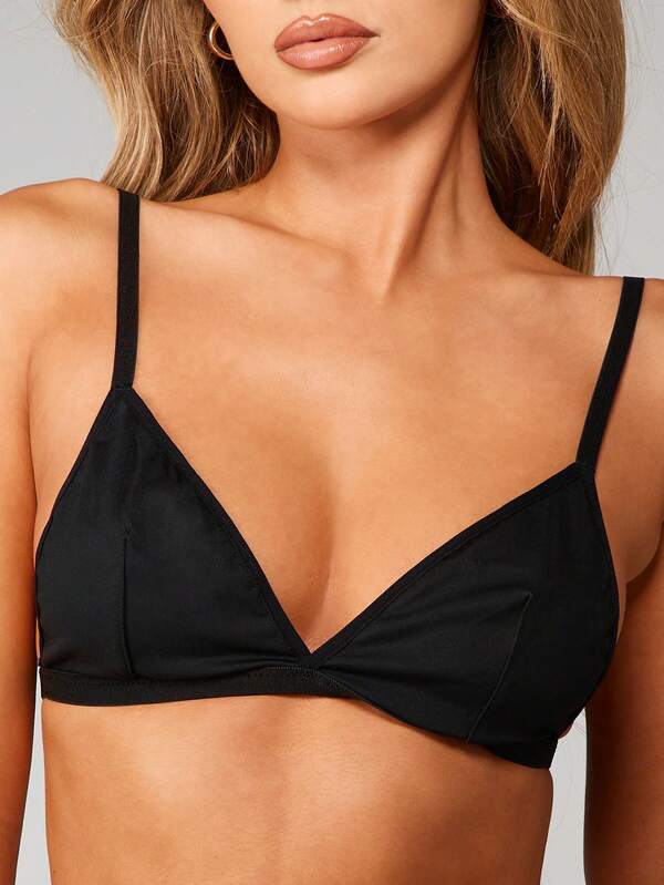 Missguided MISSGUIDED Plunge Bralette With Lace Detail