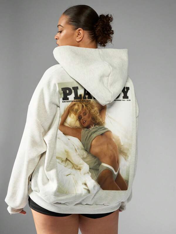 missguided MISSGUIDED PLUS x Playboy Plus Size Retro Magazine Cover Graphic Sweatshirt