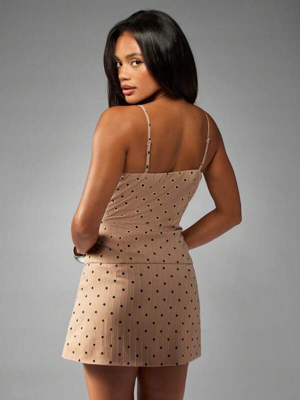 Missguided MISSGUIDED Polka Dot Corset Mini Dress With Spaghetti Straps