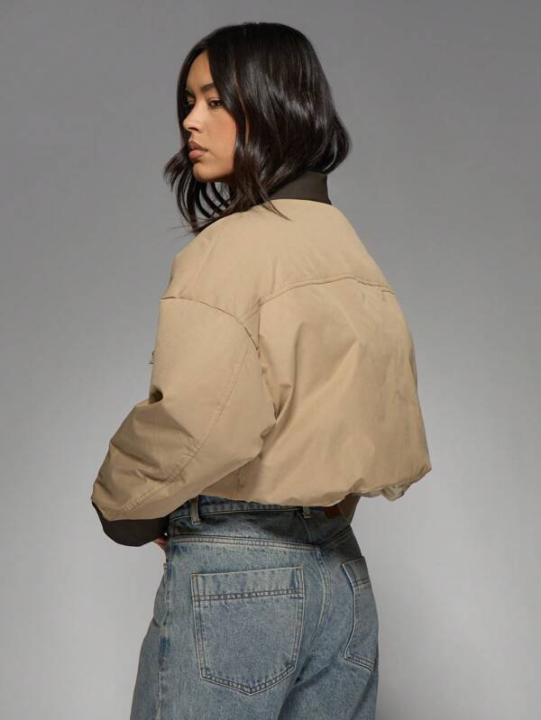 Missguided MISSGUIDED Premium Utility Cropped Winter Jacket