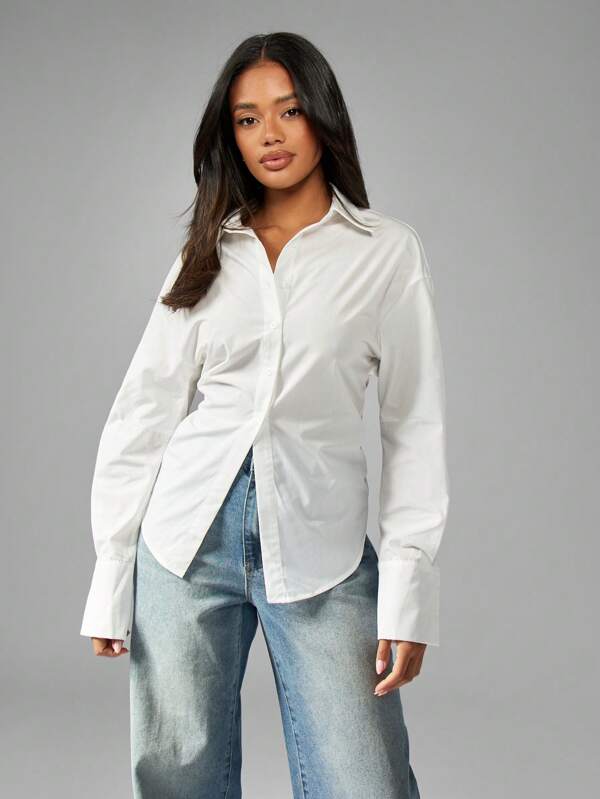 Missguided MISSGUIDED Professional Button-Down Collared Workwear Blouses