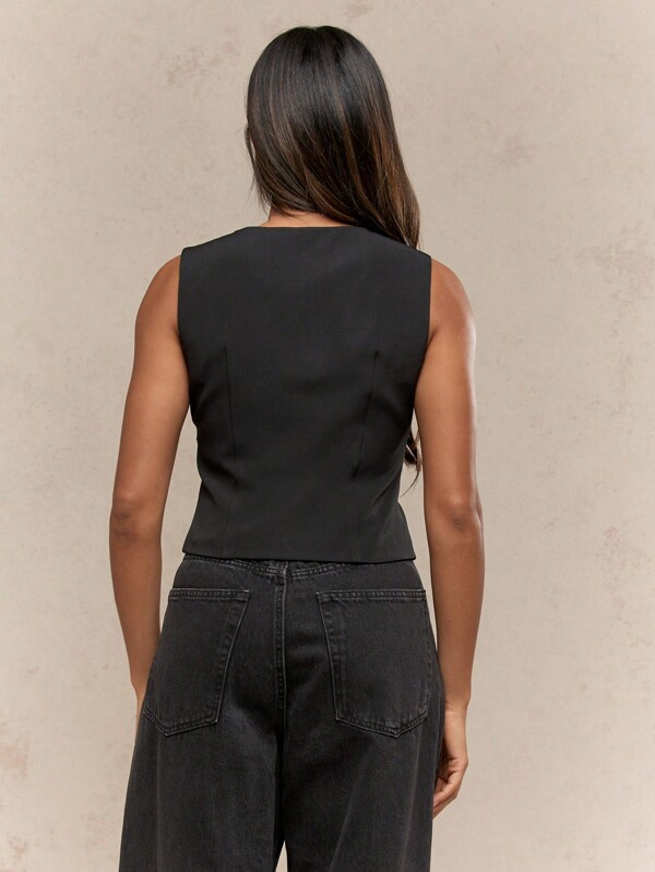 Missguided MISSGUIDED Professional Fitted Waistcoat With Gold Buttons