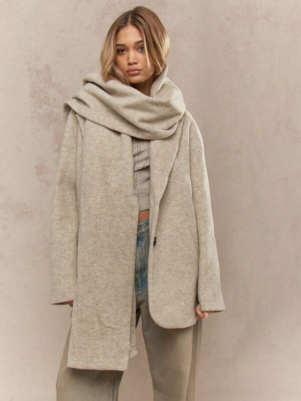 Missguided MISSGUIDED Professional Oversized Wool Blend Overcoat