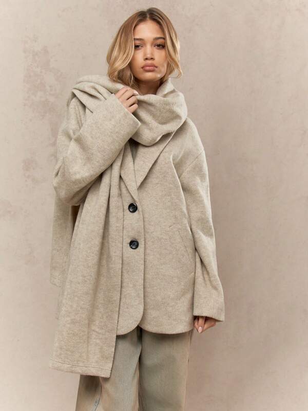 missguided MISSGUIDED Professional Oversized Wool Blend Overcoat