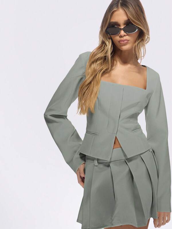 Missguided MISSGUIDED Professional Tailored Square Neck Blazer Top
