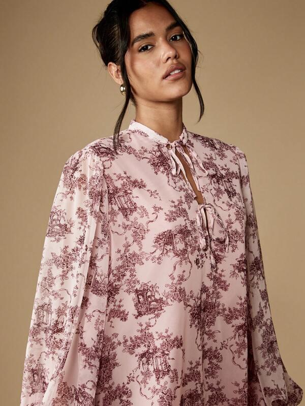 Missguided MISSGUIDED Puff Sleeve Mini Dress With Ruffle Hem And Front Ties