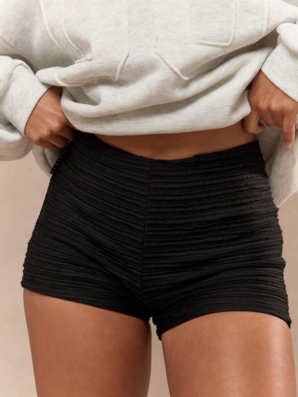 missguided MISSGUIDED Punk Textured Ribbed Fitted Sweater Shorts