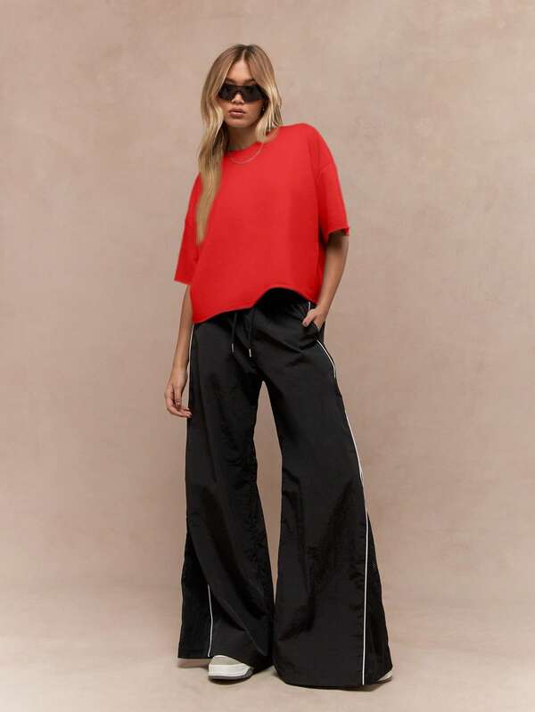 Missguided MISSGUIDED Quality Oversized Crop Top T-Shirt