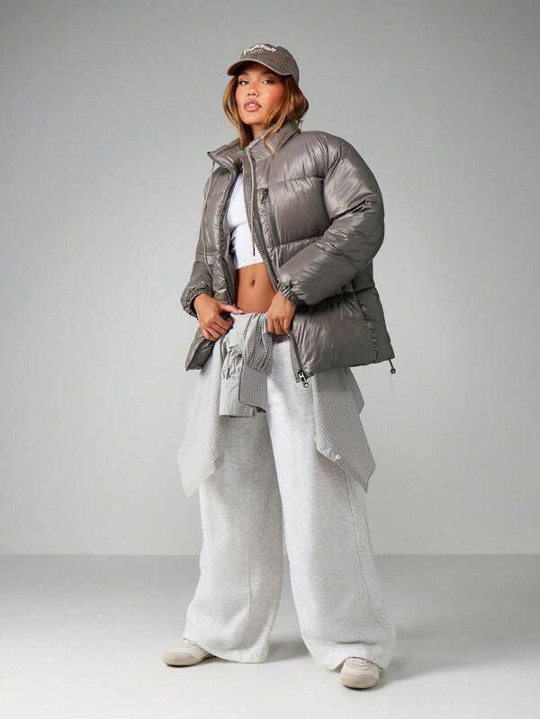 Missguided MISSGUIDED Quilted Puffer Coat With Hood