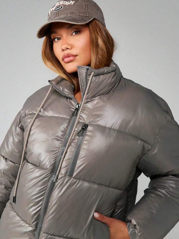 Missguided MISSGUIDED Quilted Puffer Coat With Hood