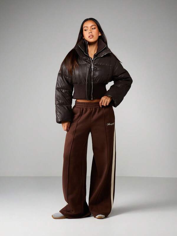 Missguided MISSGUIDED Quilted Puffer Coat With Ribbed Waistband