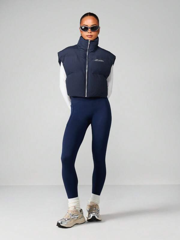 Missguided MISSGUIDED Quilted Puffer Vest With Stand Collar