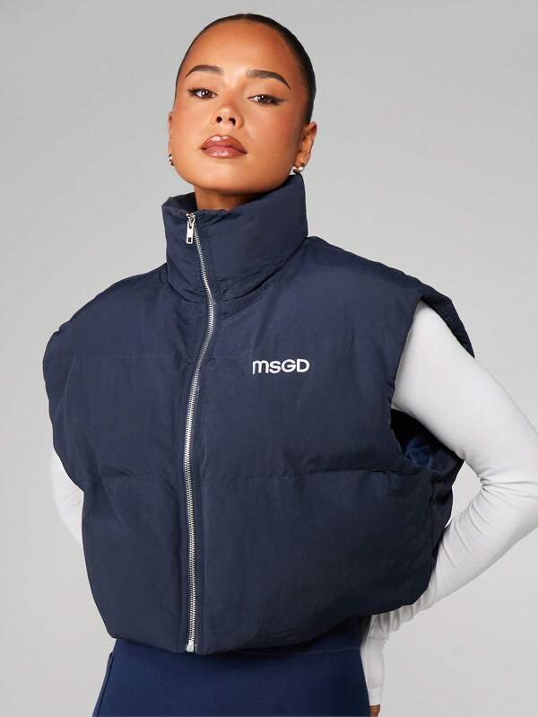 Missguided MISSGUIDED Quilted Puffer Vest With Stand Collar