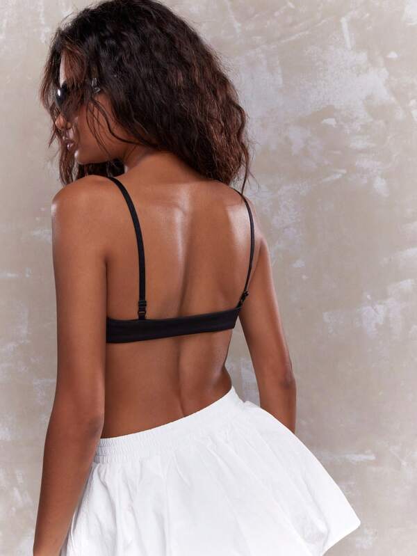 Missguided MISSGUIDED Rave Metal Logo Clasp Cami Bra Top