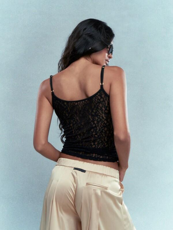 Missguided MISSGUIDED Rave Sheer Lace Cami Top For Summer