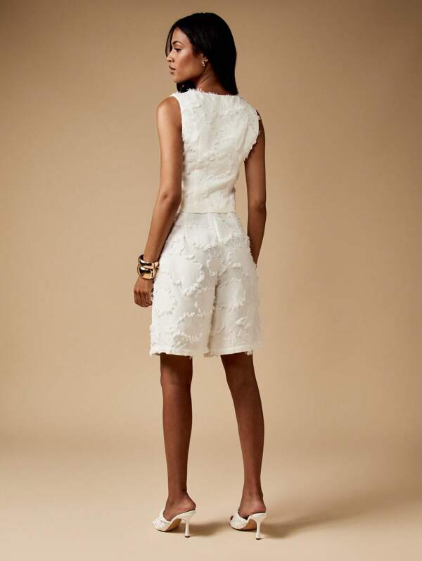 Missguided MISSGUIDED Raw Edge Woven Vest And Bermuda Shorts Co Ord