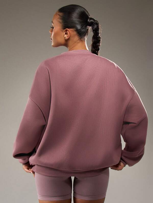 Missguided MISSGUIDED Relaxed Crew Neck Sweatshirt With Logo