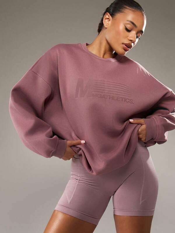 missguided MISSGUIDED Relaxed Crew Neck Sweatshirt With Logo