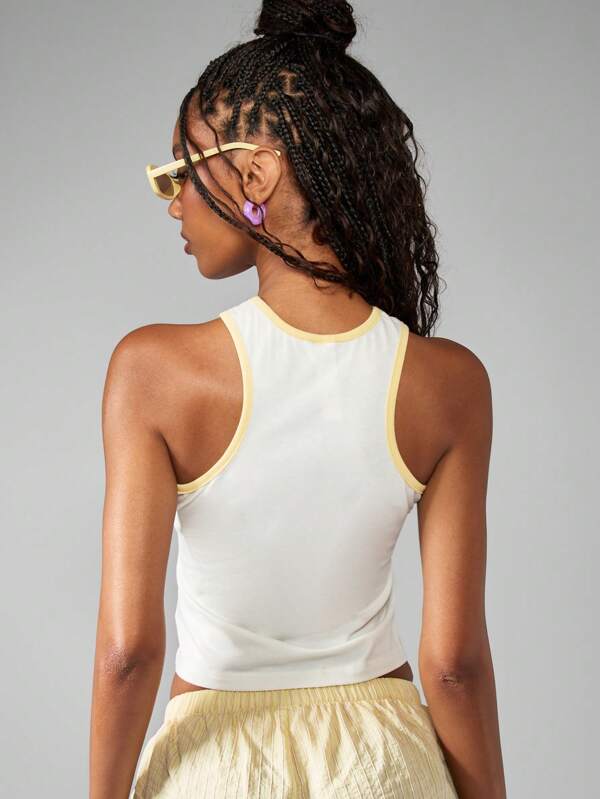 Missguided MISSGUIDED Retro Sleeveless Racerback Tank Top