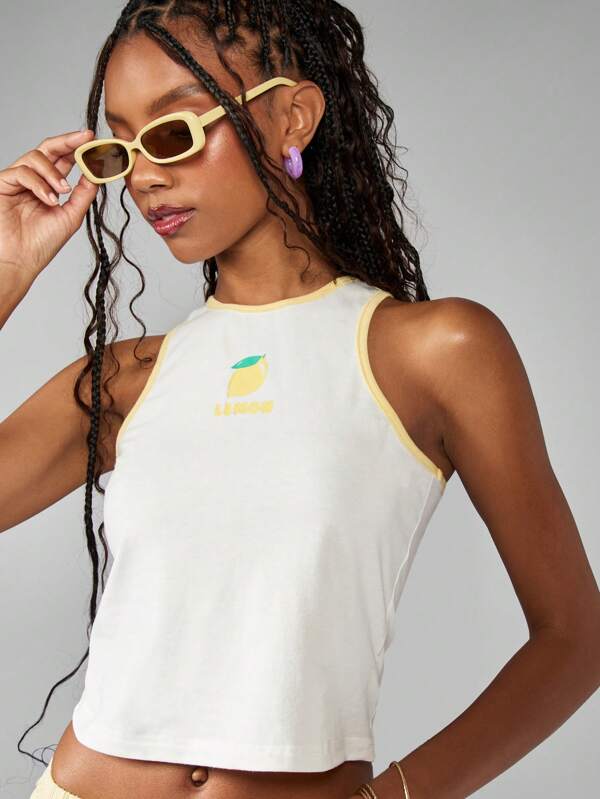 missguided MISSGUIDED Retro Sleeveless Racerback Tank Top