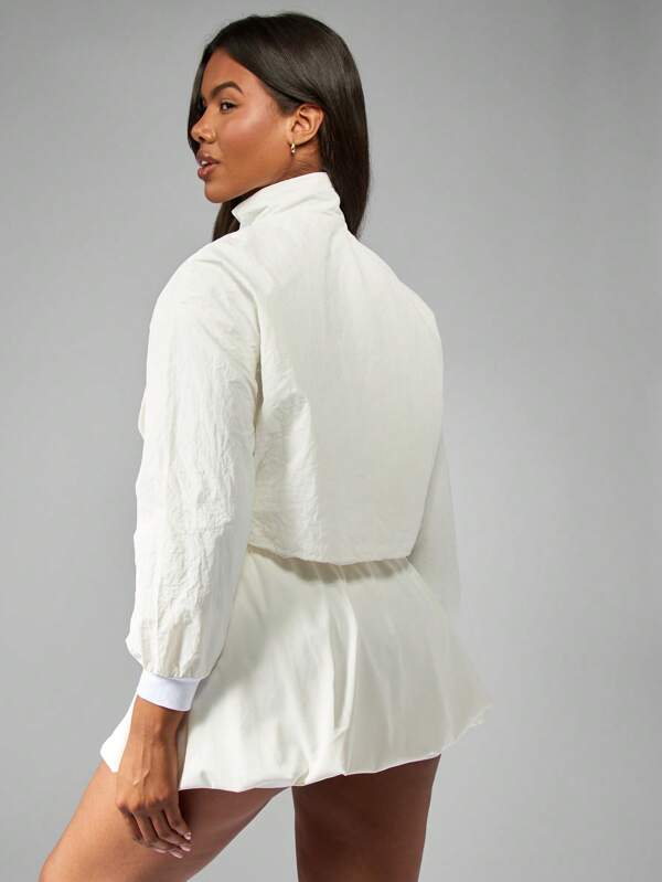 Missguided MISSGUIDED Retro Sporty Lightweight Windbreaker Jacket