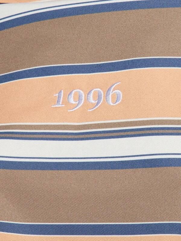 Missguided MISSGUIDED Retro Striped Oversized Sweatshirt With 1996 Embroidery